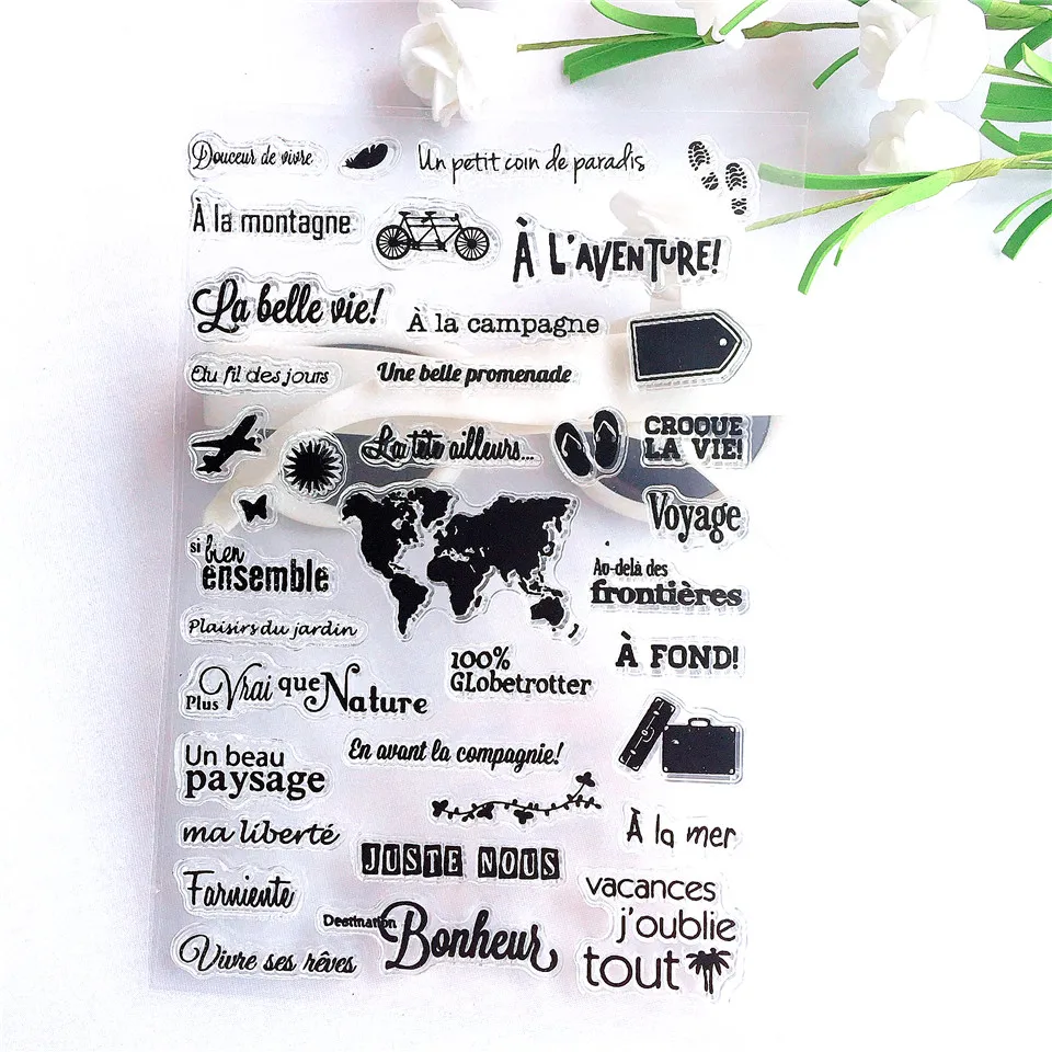 11*16 французские дорожные прозрачные штампы для рукоделия скрапбукинга