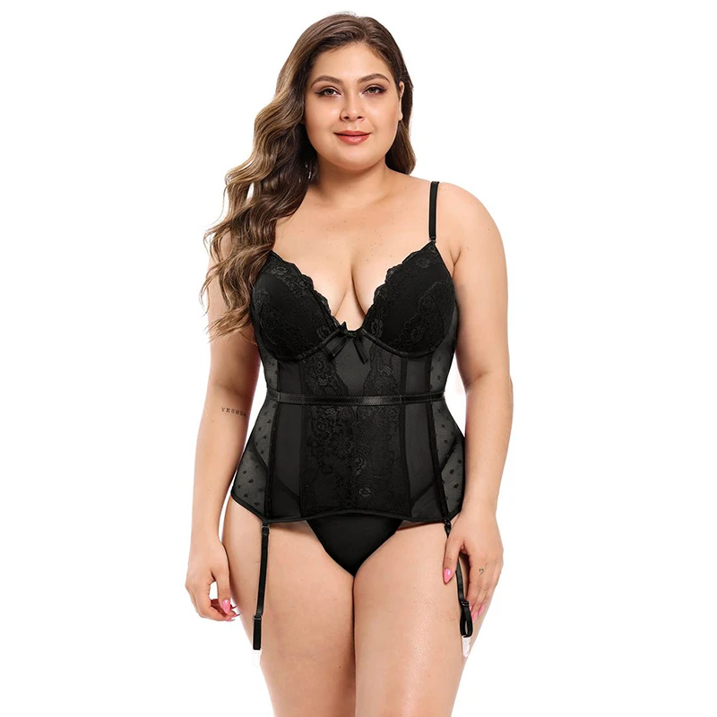 Пикантное нижнее белье Comeonlover корсет для женщин большие размеры 6xl 5xl прозрачный с