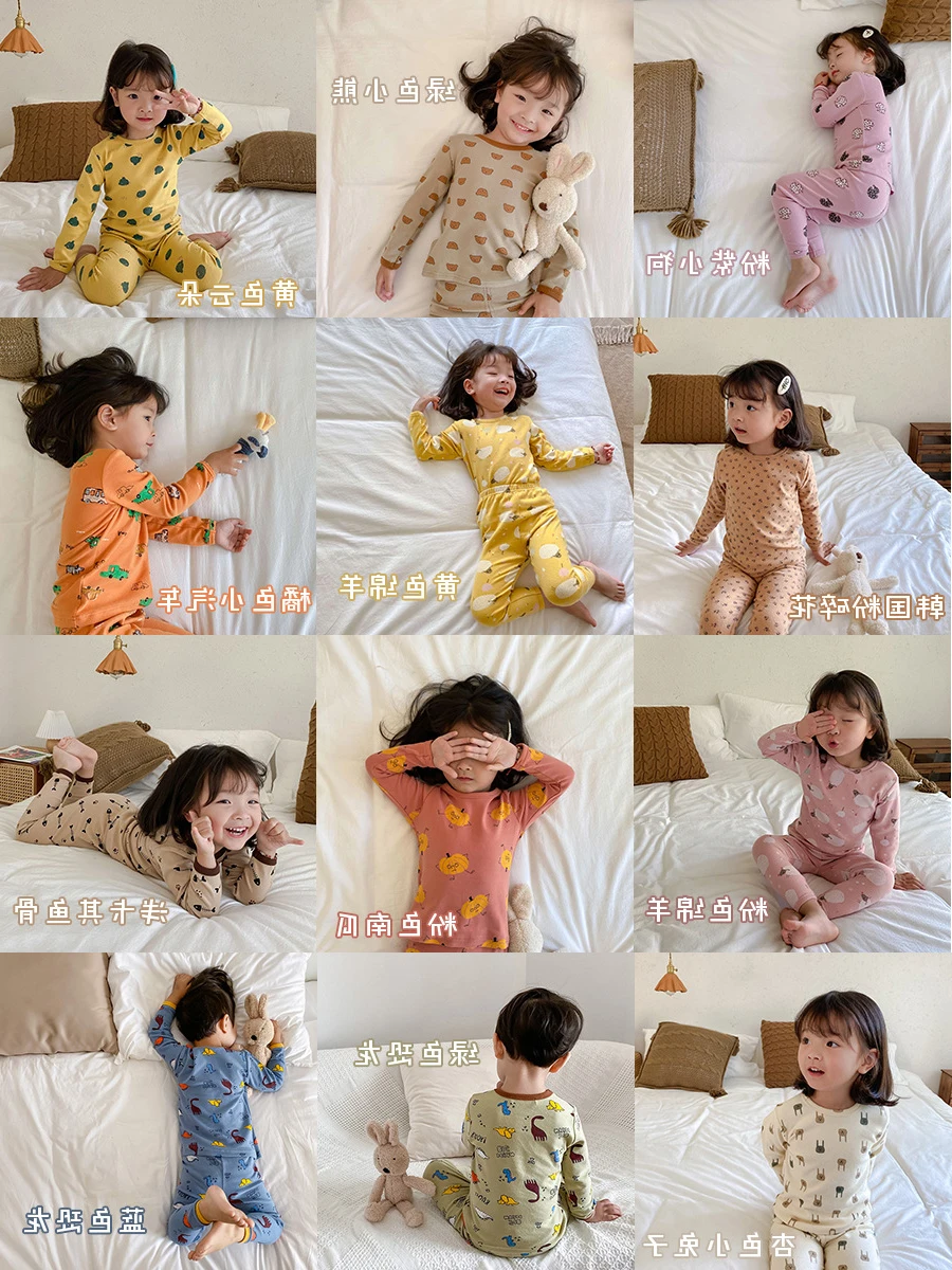 

Kids Pajamas Long Sleeve Cartoon Children Pajamas For Girls Boys Pyjamas Kids Baby Girl Clothes Suits Boy Sleepwear Nightwear