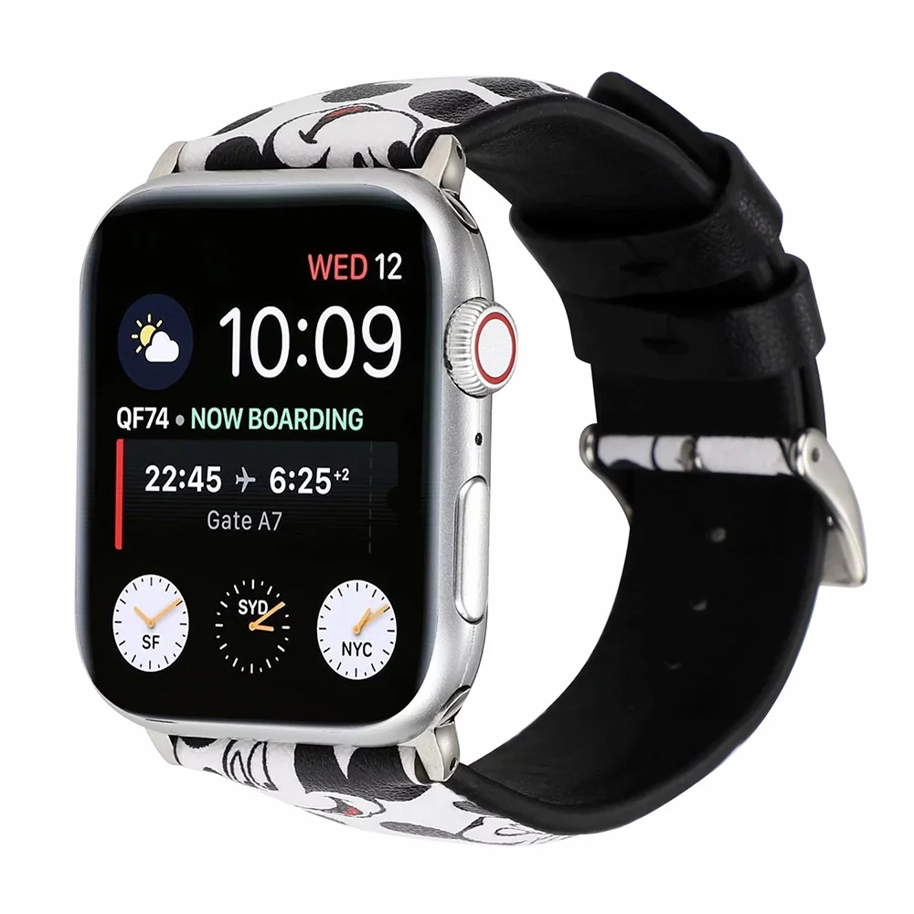 Кожаный ремешок UEBN для apple watch 38 42 40 44 мм классический кожаный браслет с пряжкой