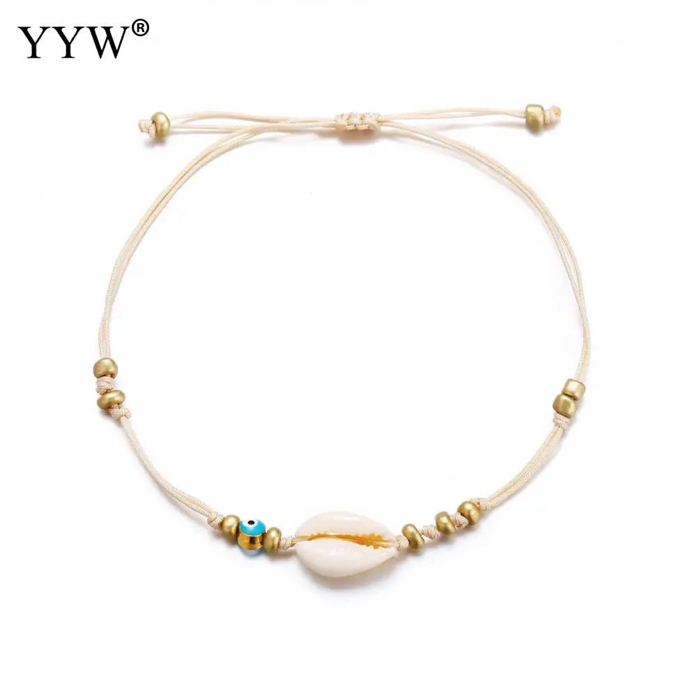 Seedbead Anklet Natural Shells Fossil Conch Barefoot Foot Jewelry Fashion Female Ankle Strap Ornaments Summer Beach | Украшения и