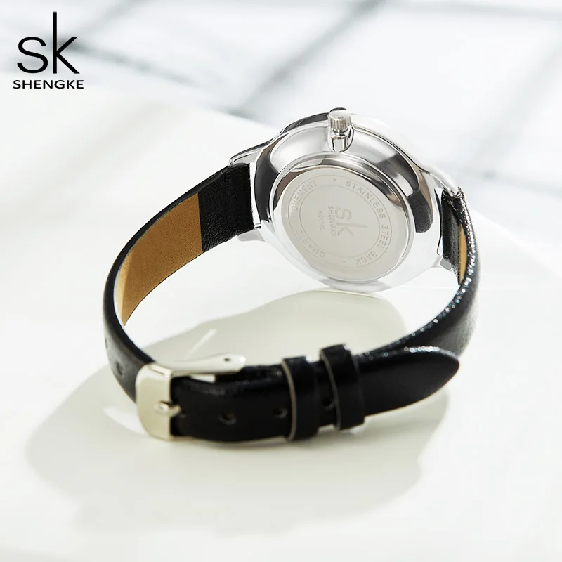 

Shengke Simple Women Watches Ladies Creative Minimalism Leather Quartz Women Watch Female Clock Relogio Feminino Zegarek Damski
