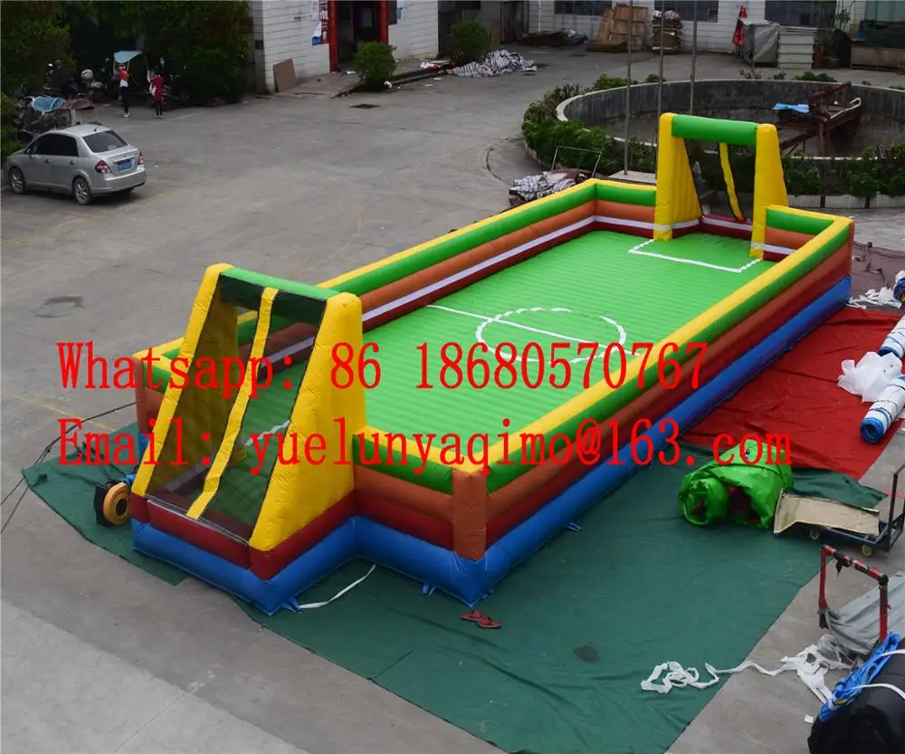 

Inflatable football field arena 0.6mm pvc tarpaulin inflatable soccer field for sale