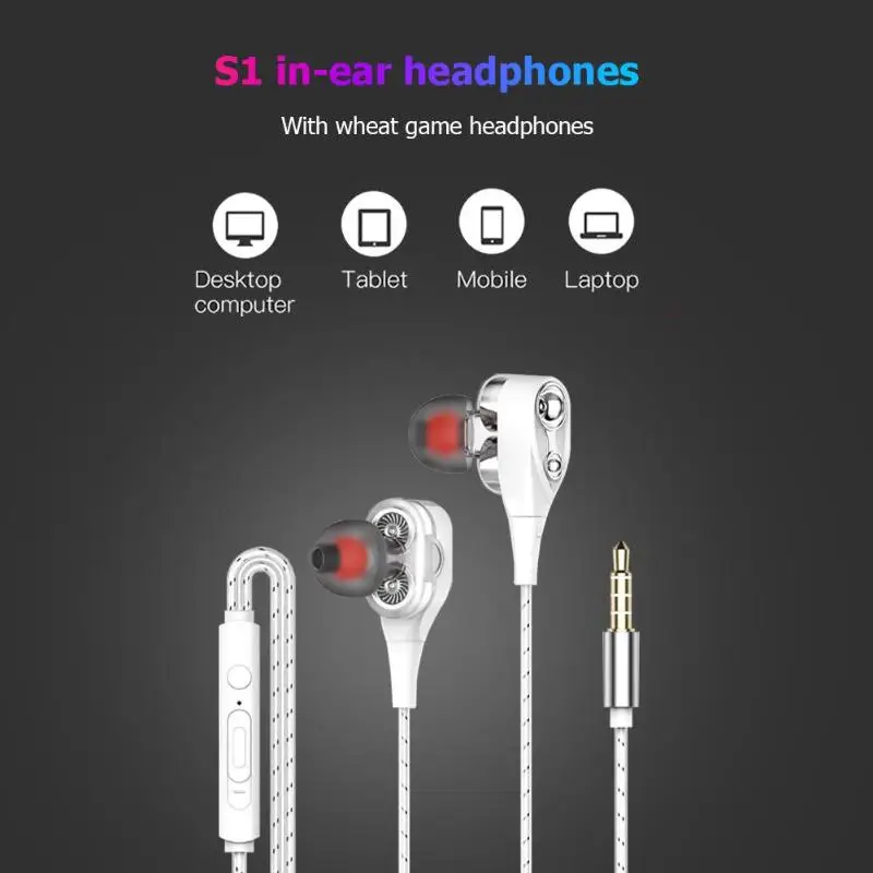 

Наушники-вкладыши, стереонаушники с двойным приводом, басовые наушники 3,5 мм, наушники с микрофоном, наушники для IPhone, Huawei, Xiaomi kulaklık