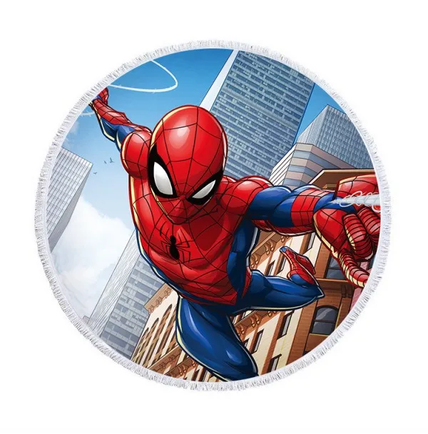 Spiderman 9 Пляжное полотенце из микрофибры с рисунком Минни Микки Мауса, Стич спадермана Софии, спортивное банное полотенце с кисточками для детей, мам - Цвет: Spiderman 9