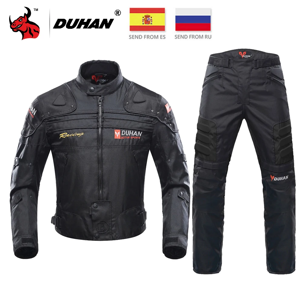 DUHAN Motorcycle Jacket Winter Off-Road Riding Jacket Set Waterproof Protective Gear Windproof Racing Moto Clothing Suit