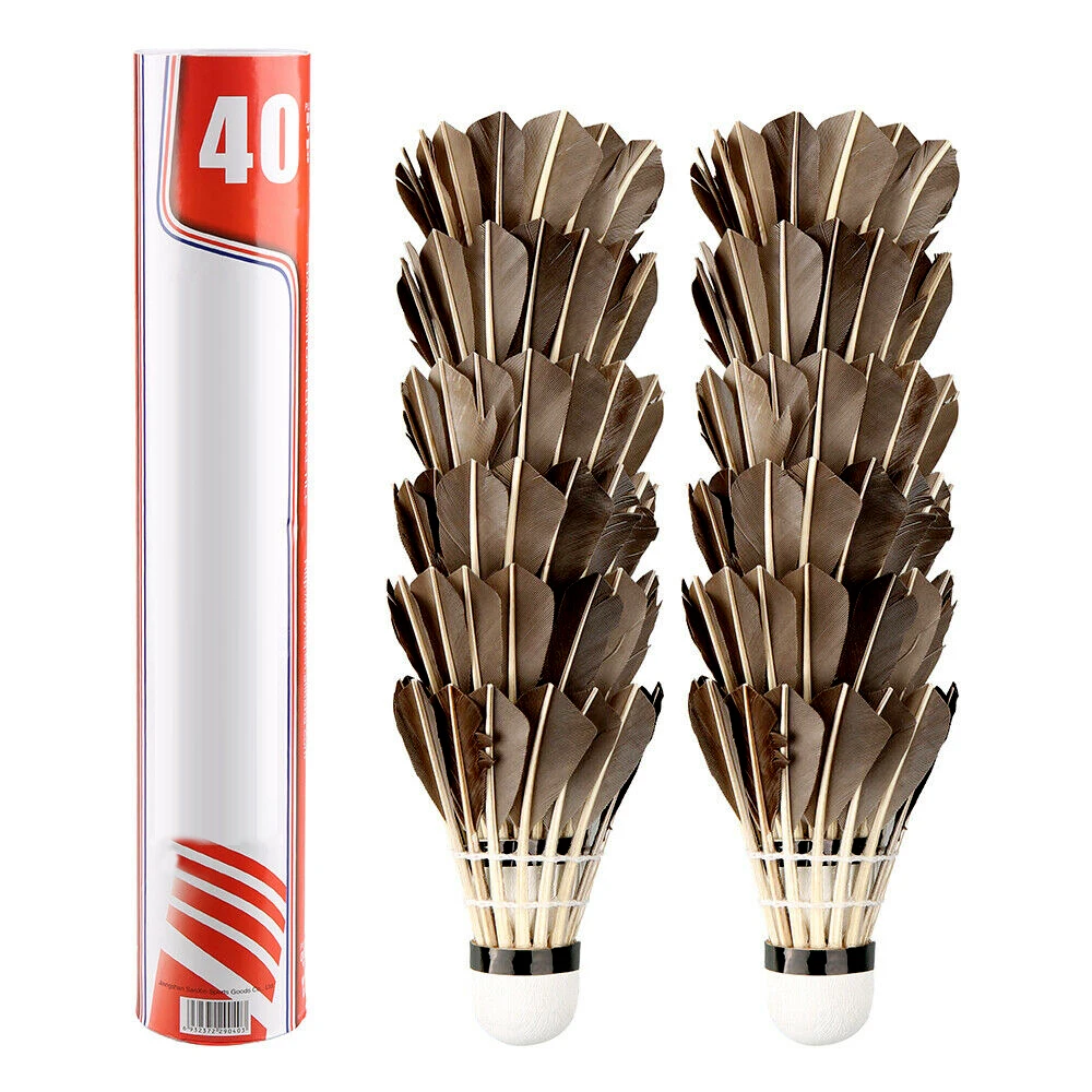 12 шт. тренировочные воланы из гусиных перьев птички прочные мячи для бадминтона