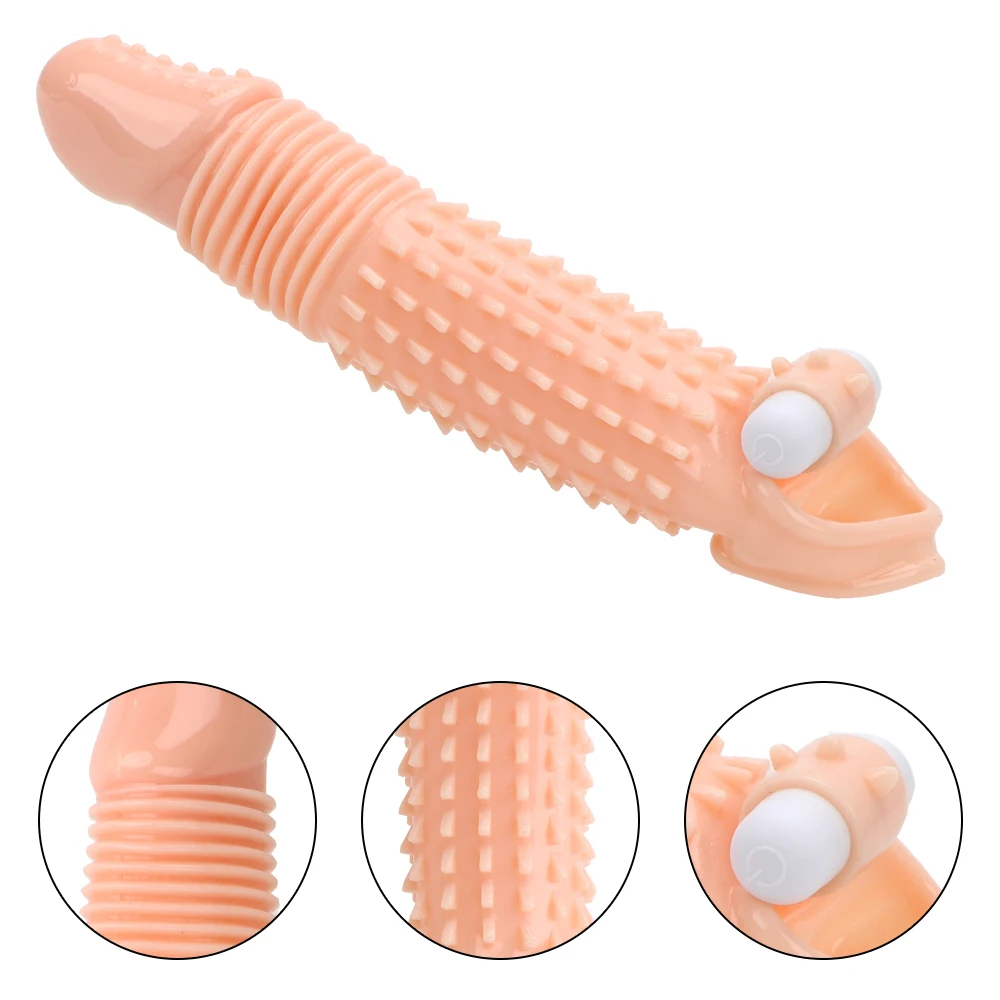 OLO Penis Enlargement Condoms Sleeve Sex Toys For Men Extender Erotic Vibrating Dick Delayed Ejaculation Reusable | Красота и
