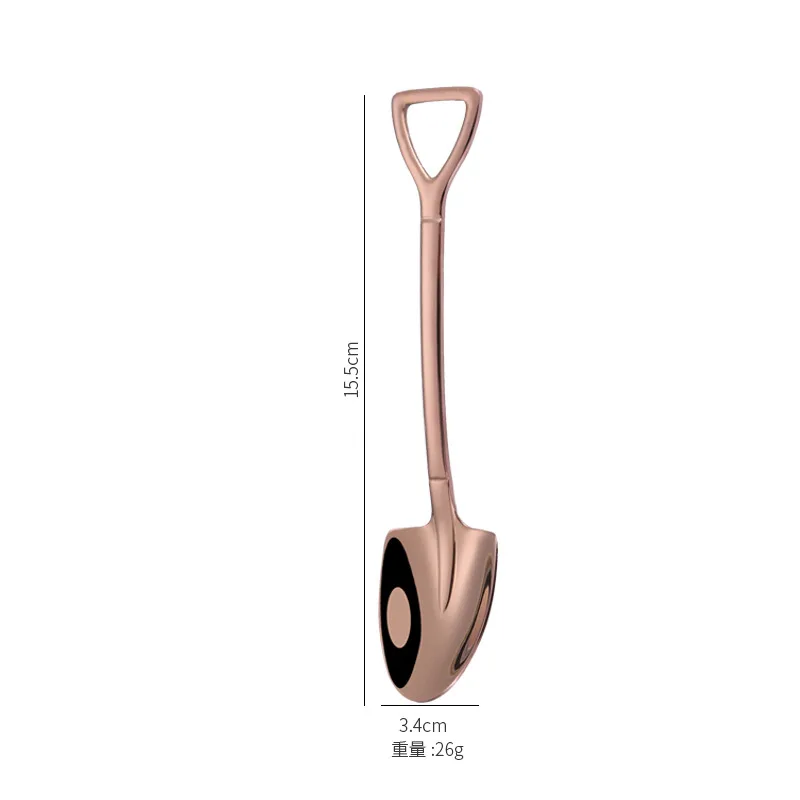 

Stainless Steel Iron Shovel Spoon Coffee Ice Cream Spoon Engineering Shovel Retro Cute Square Head Spoon Kitchen Gadget
