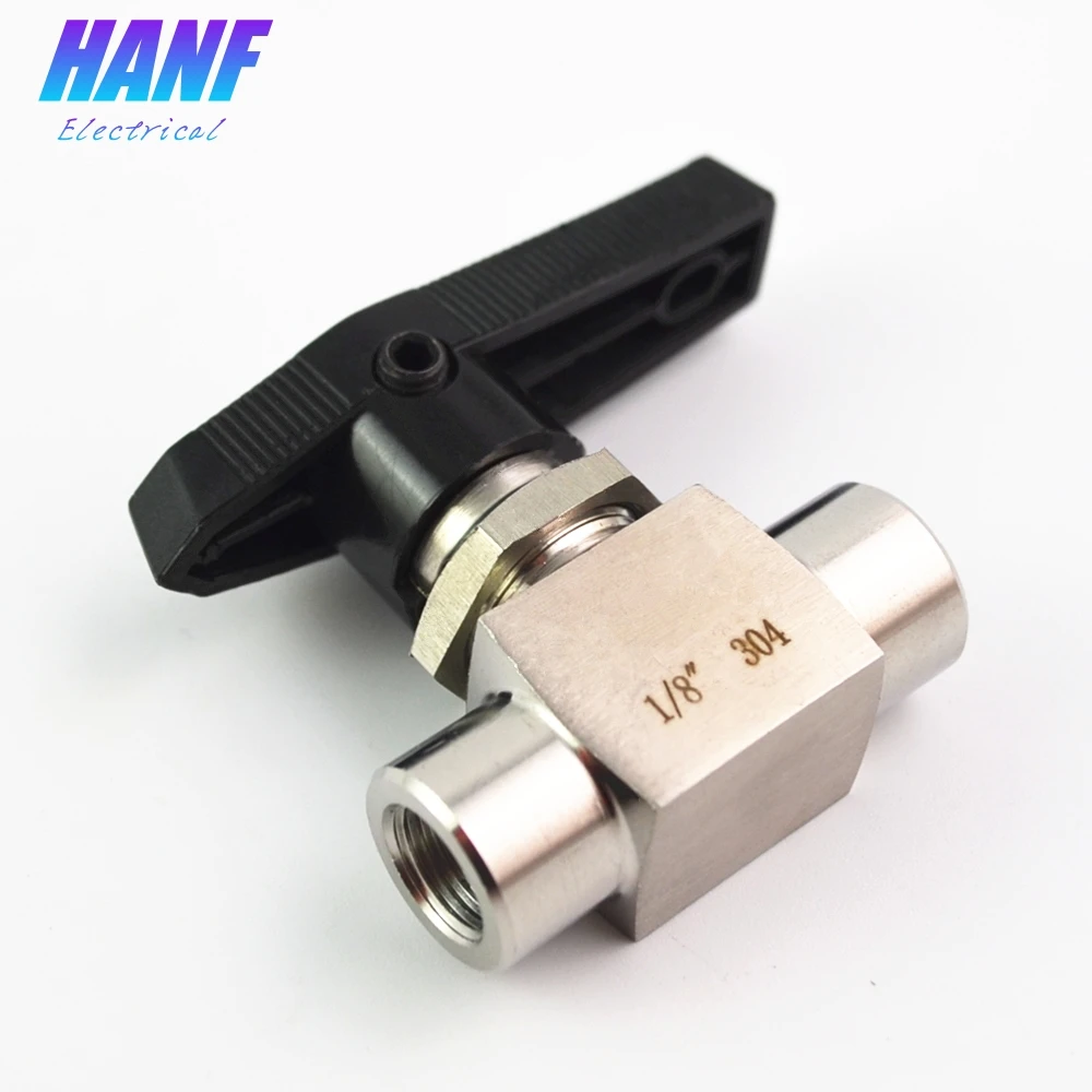 1 шт. 1/8 &quotдюймовый равный женский шаровой клапан 304 нержавеющая сталь игольчатый