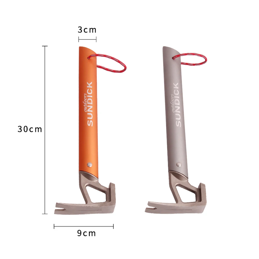 

Outdoor Camping Tent Peg Hammer Multifunctional Hiking Fishing Stainless Steel Stakes Nail Puller Hammer Mountaineering Tool