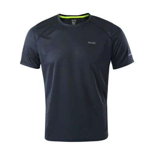 Man Dark Gray ARSUXEO, футболки для бега, для мужчин и женщин, короткий рукав, спортивный костюм, для спортзала, кроссфита, фитнеса, футбола, Джерси, тренировочная футболка, для бега, Спортивная рубашка - Цвет: Man Dark Gray