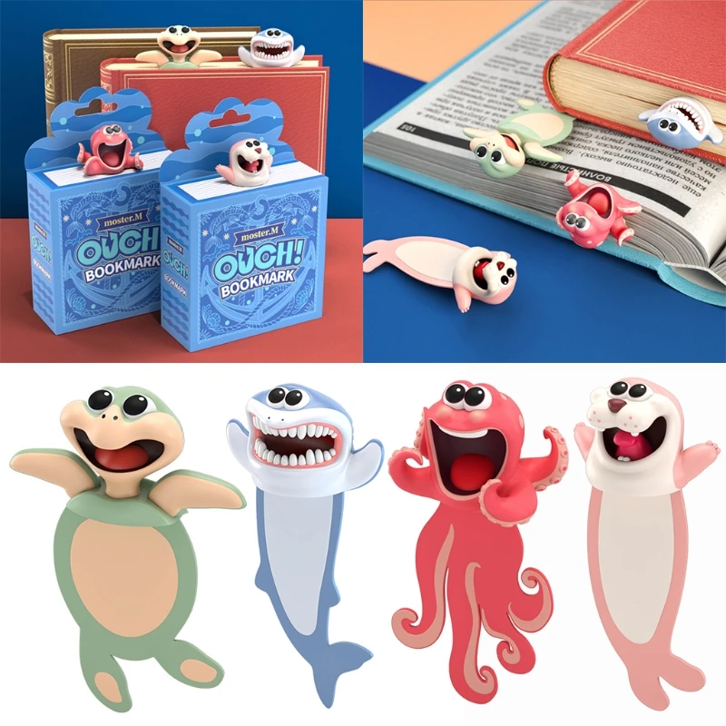 

3D Stereo Cartoon Marker Marine Animal Series Bookmarks For Children Gift M5TB