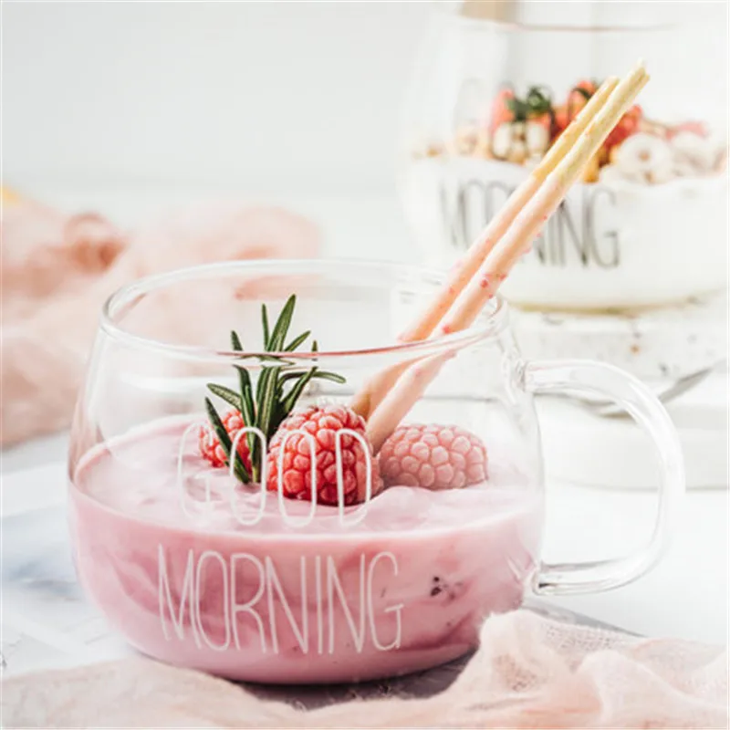 Стеклянная кружка для кофе молока чая воды мультфильма креативная Милая вина