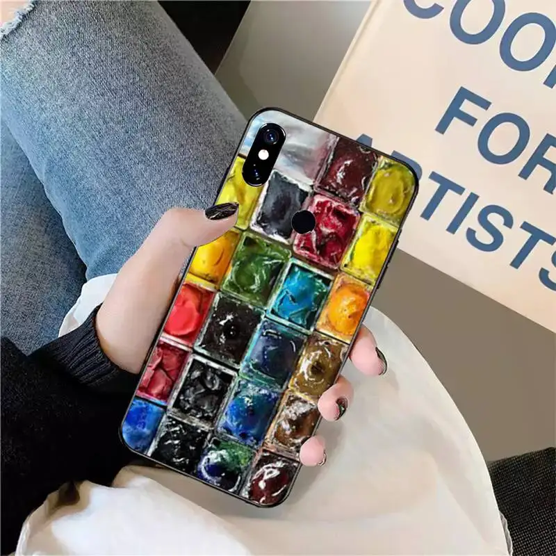 

Watercolors Set Paint Palette Painting Box Phone Case For Xiaomi Redmi note 7 8 9 t max3 s 10 pro lite
