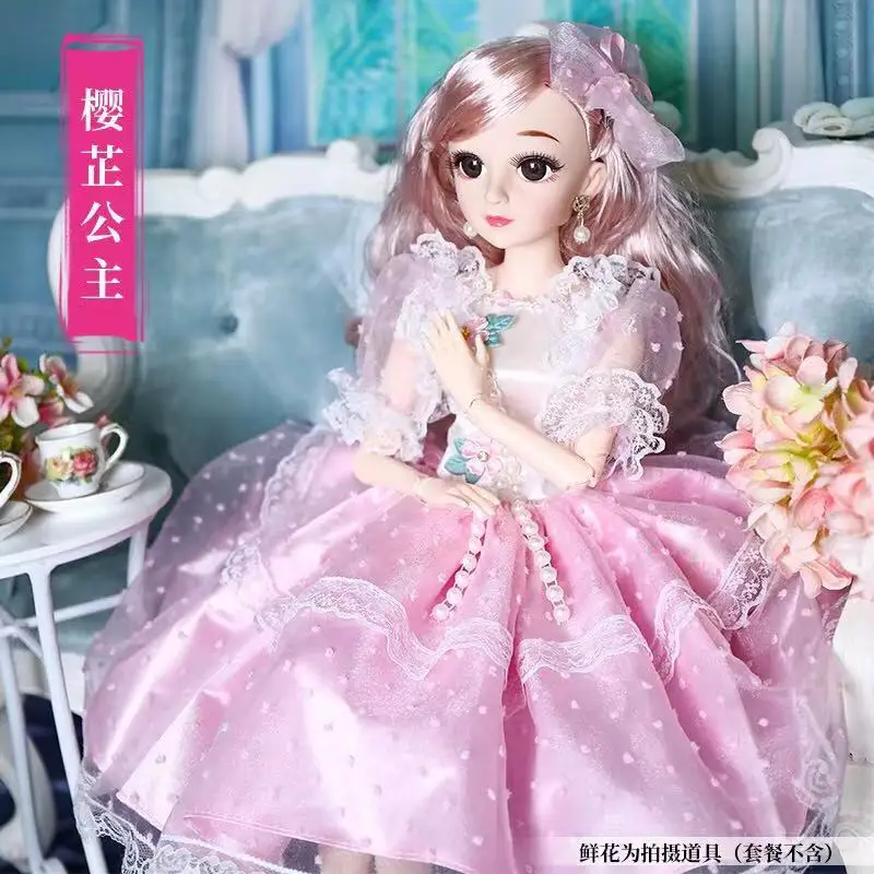Цвет: желтый 60 см модные куклы для девочек, большие оригинальные куклы ручной работы 1/3, полный набор, 18 шарнирных кукол, игрушки для девочек, для детей, подарок для детей - Цвет: Цвет: желтый