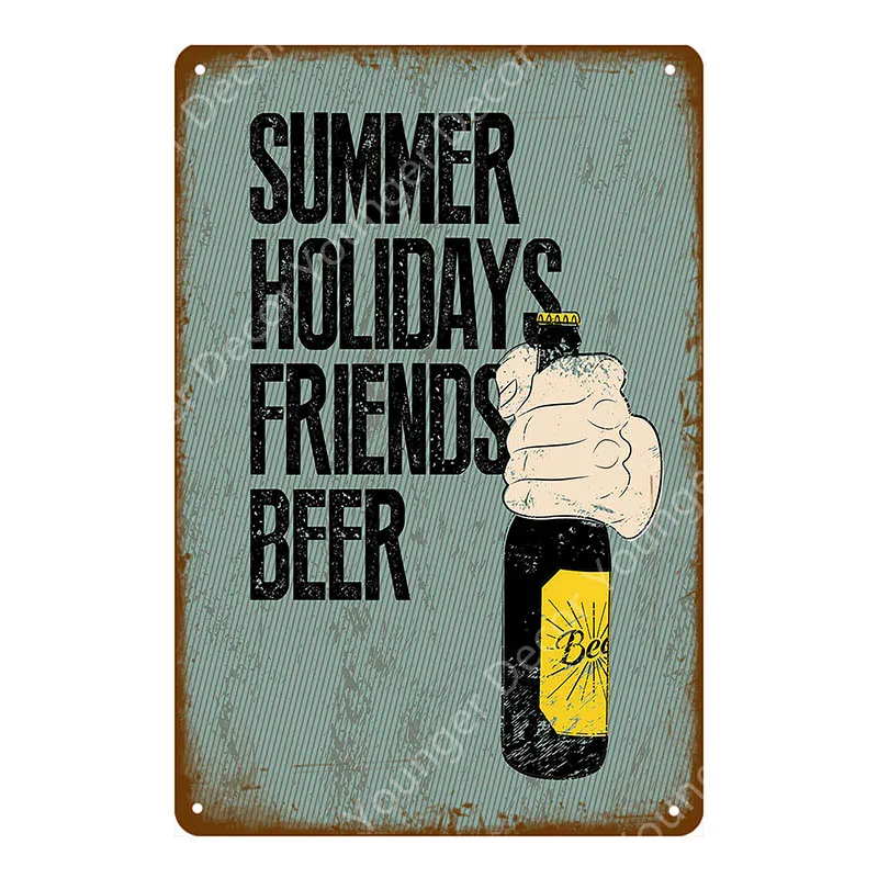 YD4208F Man Cave Drinks Beers Decoration Vintage Metal Tin Signs Gin Tonic Wine Plaque Shabby Chic Pub Bar Casino Poster Wall Art Decor - Цвет: YD4208F