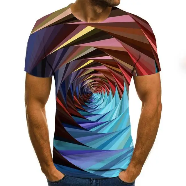 

Summer Three-Dimensional Vortex Men Women 3D printing Oversized T-Shirt Fashion O-Neck Short Sleeve Trend Comfortable T-Shirt