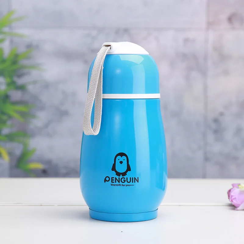 Double Stainless Steel Gift Mug Travel Vacuum Flasks Household Office Water Bottle Cartoon Cute Penguin Big Belly Thermo Mugs | Дом и сад