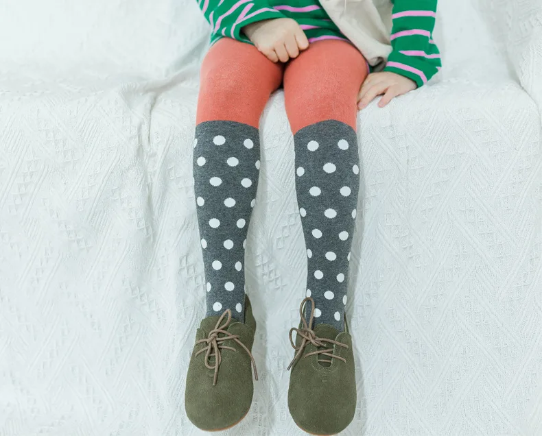 Новое поступление 2019 осенние модные колготки в горошек для девочек корейские