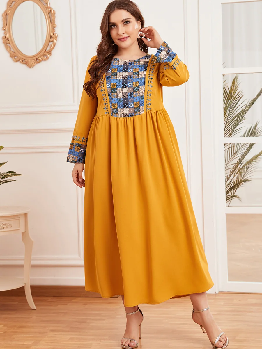 Grande jupe longue en mousseline de soie brodée pour femmes, vêtements drapés, à la mode