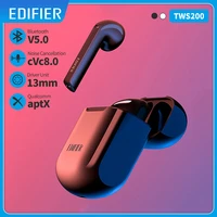 edifier tws200 tws earbuds qualcomm aptx wireless earphone bluetooth 5 0 cvc dual mic noise cancelling up to 24h playback time