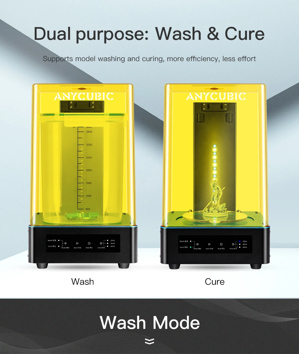 ANYCUBIC 3d принтер для мытья и аппарат лечения 2-в-1 УФ отверждения смолы принтера