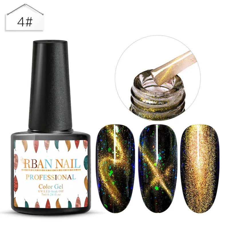 RBAN NAIL УФ Гель-лак для ногтей волшебный Звездный Гель-лак для ногтей с эффектом «кошачий глаз» лак Магнитный голографический УФ замачиваемый стойкий Гель-лак - Цвет: K0804