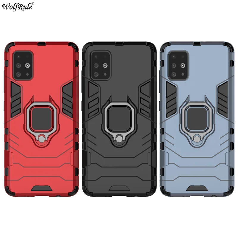 

For Samsung Galaxy A51 Case Cover TPU Hard PC Cover For Samsung A51 Case Ring Holder Stand Magnetic Armor Funda SM-A515FN Coque