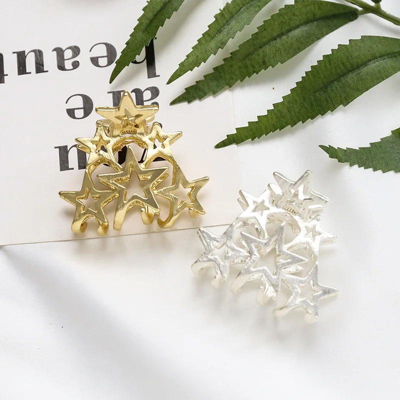 Корейская заколка для волос с красной звездой Женская Большая ванной конским