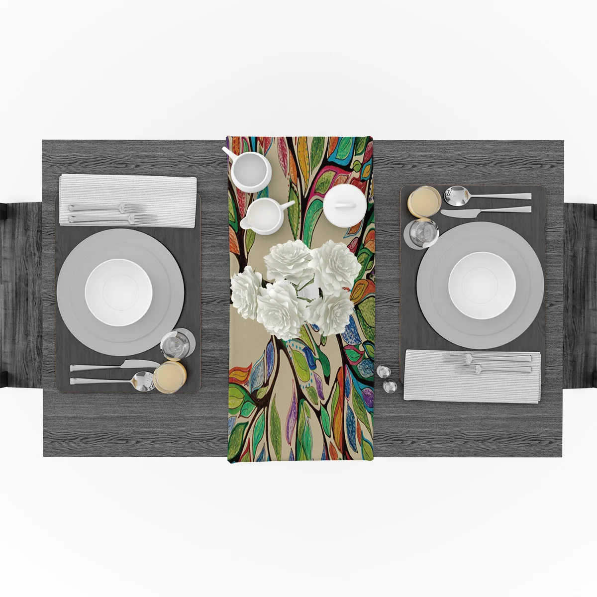 Настольная дорожка в стиле ретро с цветным деревом вечерние свадебные украшения