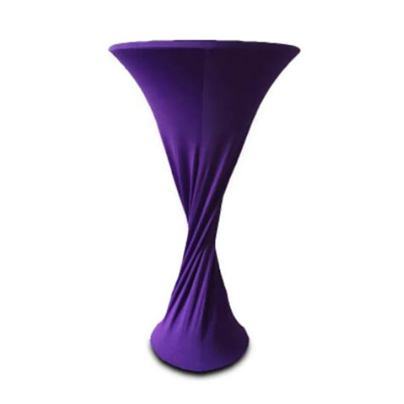 Однотонная скатерть для коктейльного бара из спандекса растягивающаяся круглая