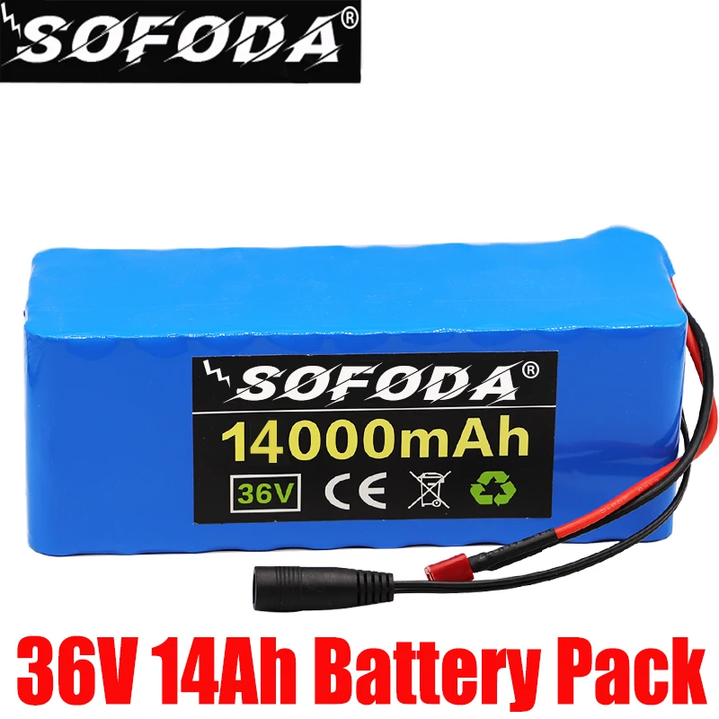SOFODA 36V 10s4p 14Ah 1000W высокая мощность 18650 литиевая батарея 14000mAh Электрический