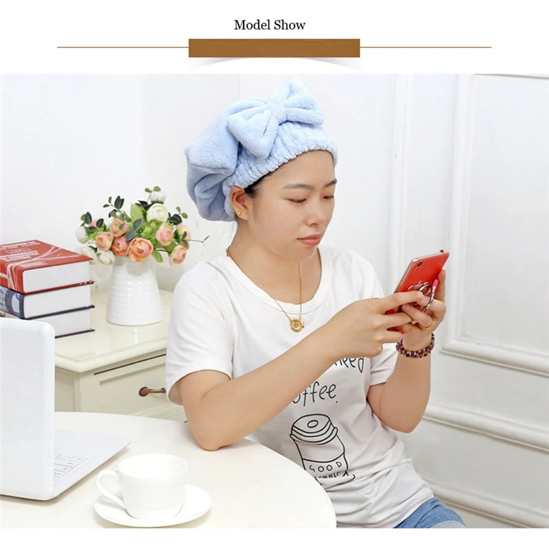 Женская Удобная банная шапочка полотенце тюрбан для сушки волос головной убор