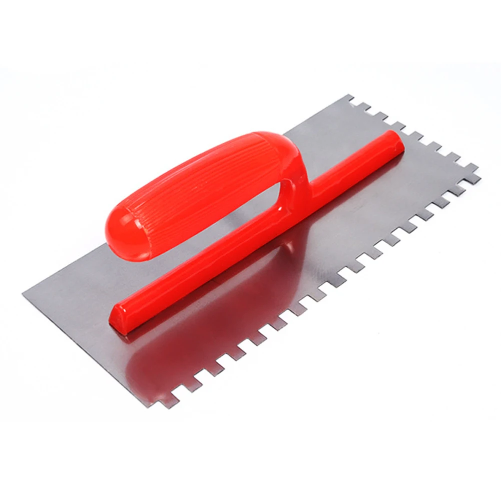 

Plastering Scraper Tool 8mm Square Tooth Stainless Steel Soft Grip Adhesive Smoothing Plastering Trowel For Plasterer Tool
