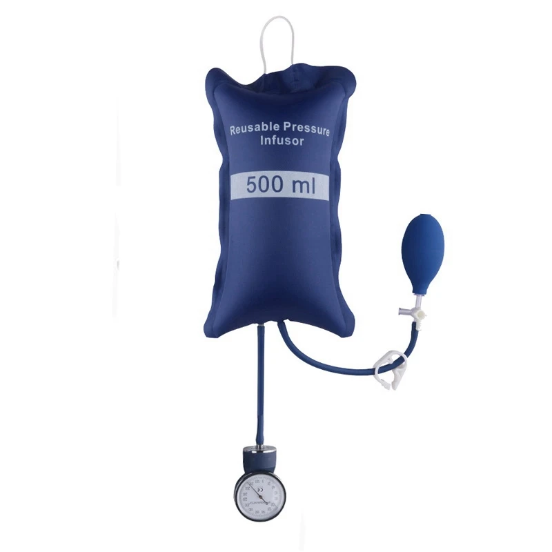 

Pressure Infusion Bag 500Ml for Blood&Fluid Quick Infusion with Pressure Display Valve Reusable Pressure Infusion Bag