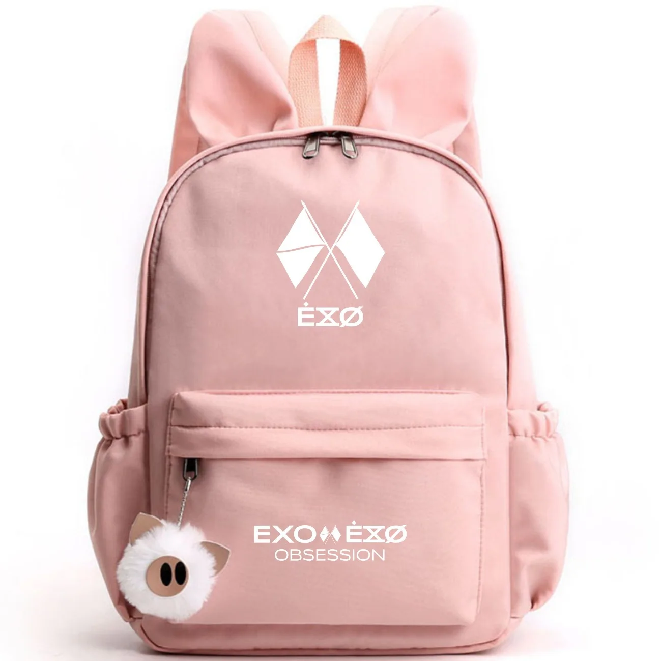 Фото Сумка на плечо EXO женская с кроличьими ушками вместительный рюкзак в Корейском