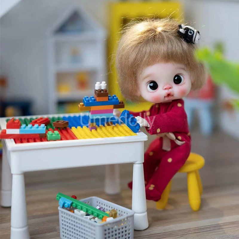 1:12 Scale Miniature Dollhouse Building Blocks Table Set for OB11 Doll House Children Room Decoration Furniture Accessories Toy | Игрушки и