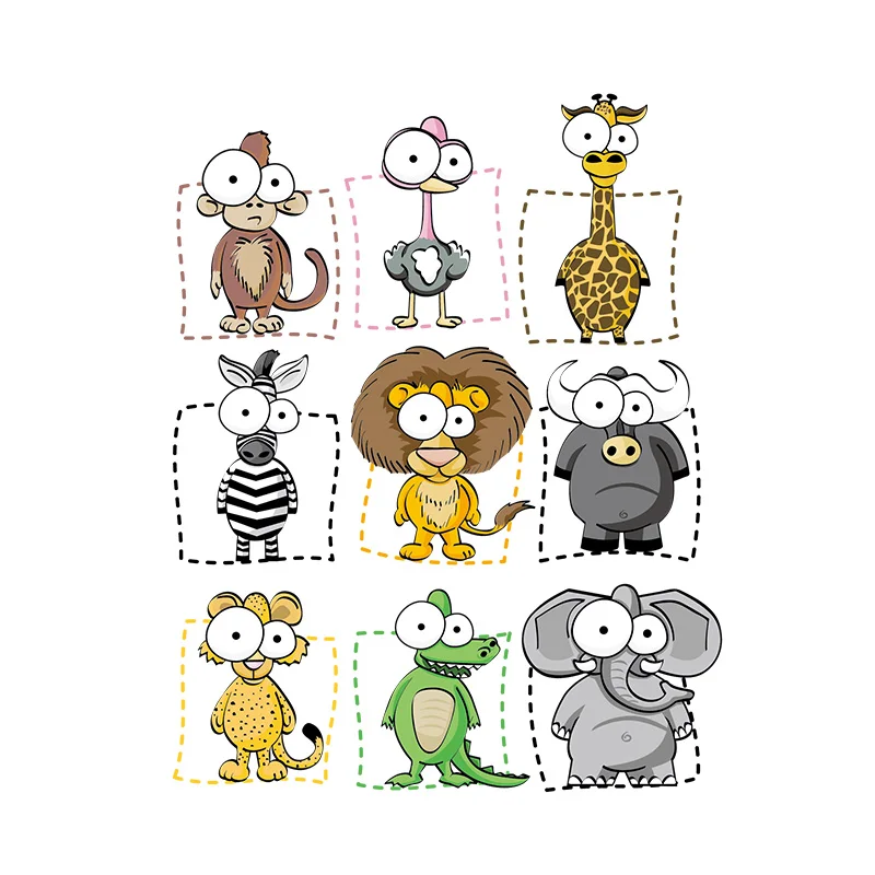 

Cartoon Animal Wall Stickers for Kids Room Decoration Self-adhesive Children's Wallpaper Nursery Mural Door Sticker Home Decor