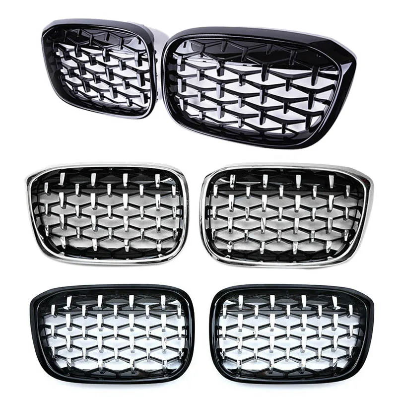 

Car Diamond Front Kidney Grille Middle Net Grills Replacement Parts for BMW X3 G01 X4 G02 G08 2018-2020