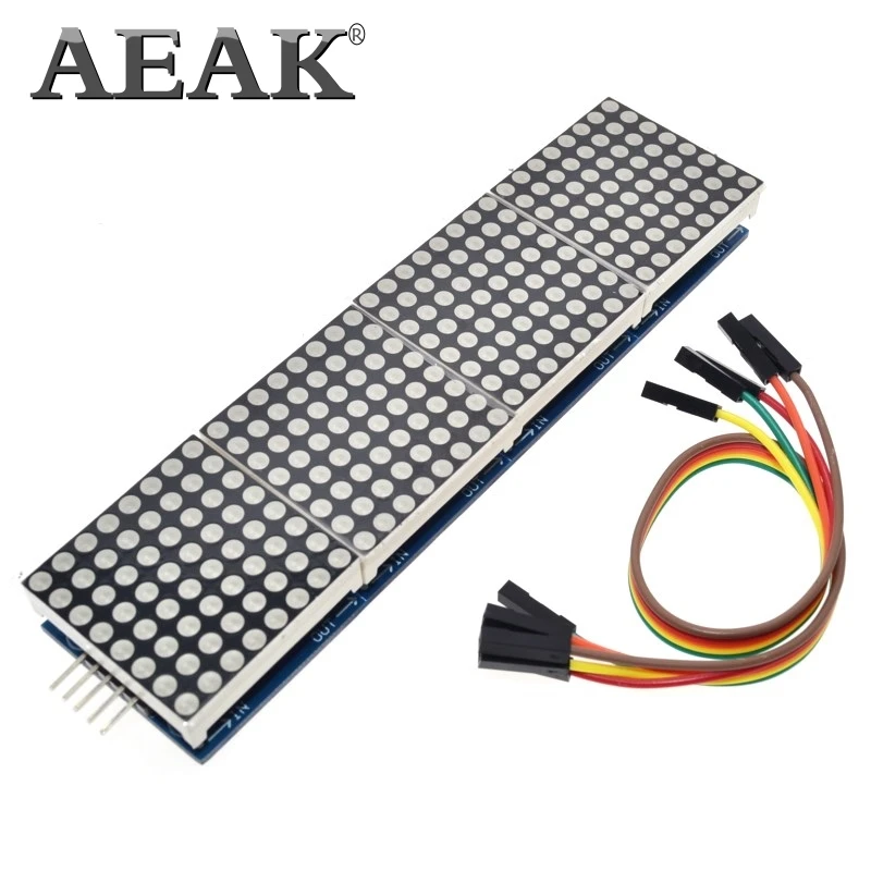 AEAK MAX7219 матричный модуль для Arduino микроконтроллер 4 в одном дисплее с 5P линии