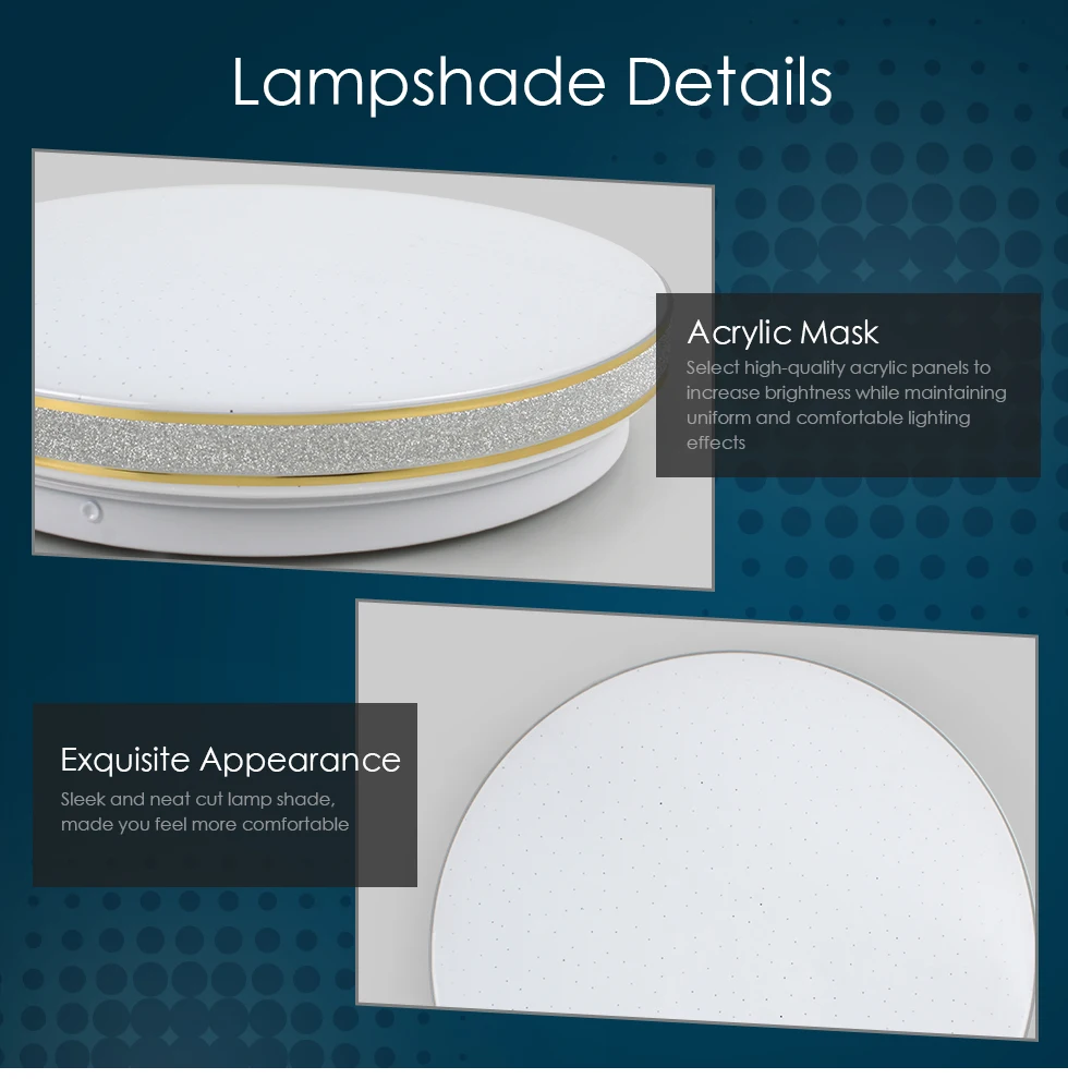 

LED Ceiling Lights VIPMOON 6500K Lighting Flush Mount Daylight Classical 12W 18W 24W 36W Balcony Bathroom Ceiling Lighting Lamp