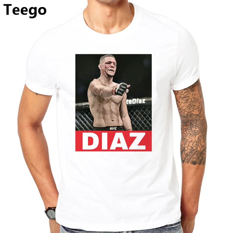Nate Diaz ММА 2017 тонкая футболка летняя мужская с принтом хлопковая простая Лучшая