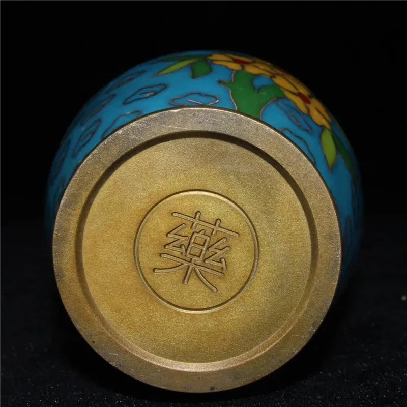 

Chinese Copper Carving Flower Ornament Cloisonne Medicine Roller Medicine Pot Health And Safety Household Products