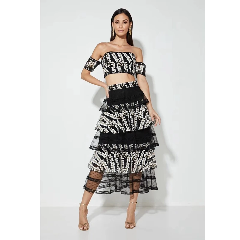 Новый модный кружевной боди черный комплект из двух предметов женский костюм