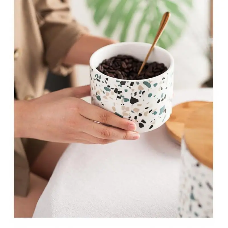 Мраморный узор керамика бутылки для хранения банка Винтаж креативный контейнер