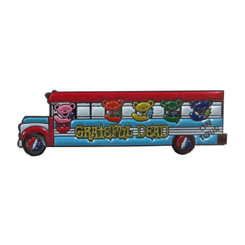 Bus Крутой велосипед электромобиль автобус брошь планетарный космический корабль авиационный значок мультфильм горячий шар лацкан булавка(2 шт./партия - Цвет: Bus