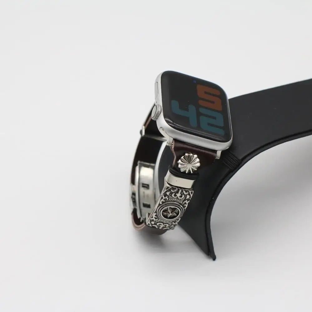 Ремешок из искусственной кожи для Apple Watch 7/6/SE/5/4/3 42 мм 44 38 40 Ретро ремешок аксессуар