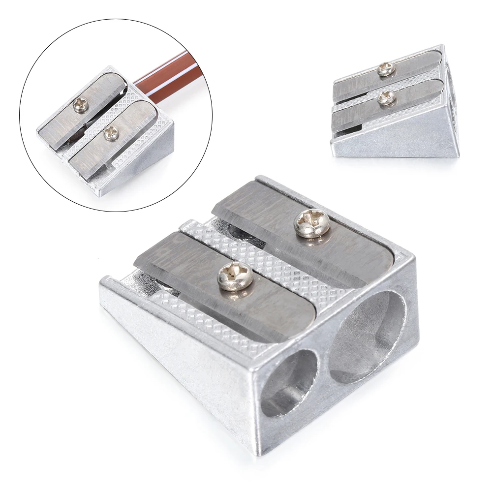 

Top grade Stationery Pencil Sharpener Double Hole Metal Bevelled Double Hole Pencil Sharpener School Office
