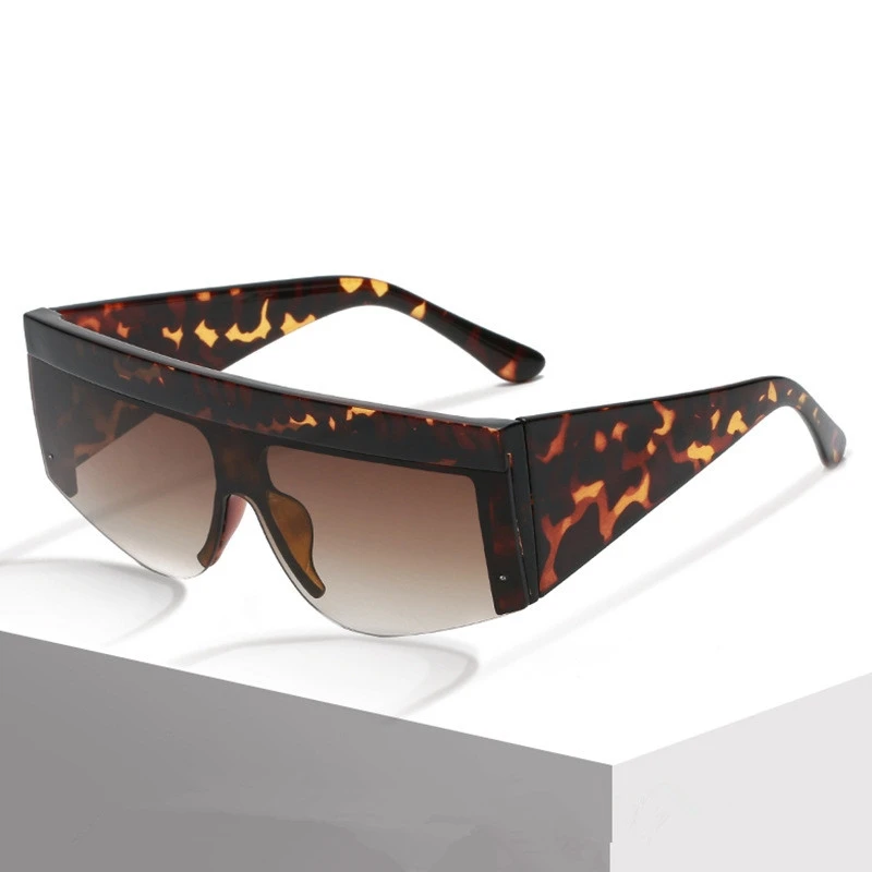 

2021 Semi-Rimless Gradient Siamese Lens Oversized Goggle Sunglasses for Women Sun Glasses Outdoor Driving Windproof Glasses UV